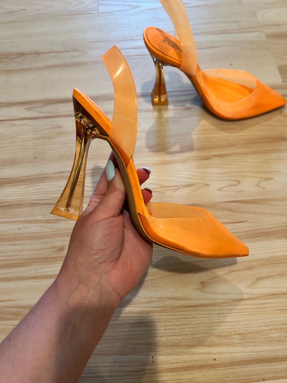 🧡🧡 worn 1x Aldo pillow walk geometric block heel